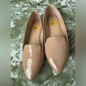 Madden Girl Beige Patent Flats